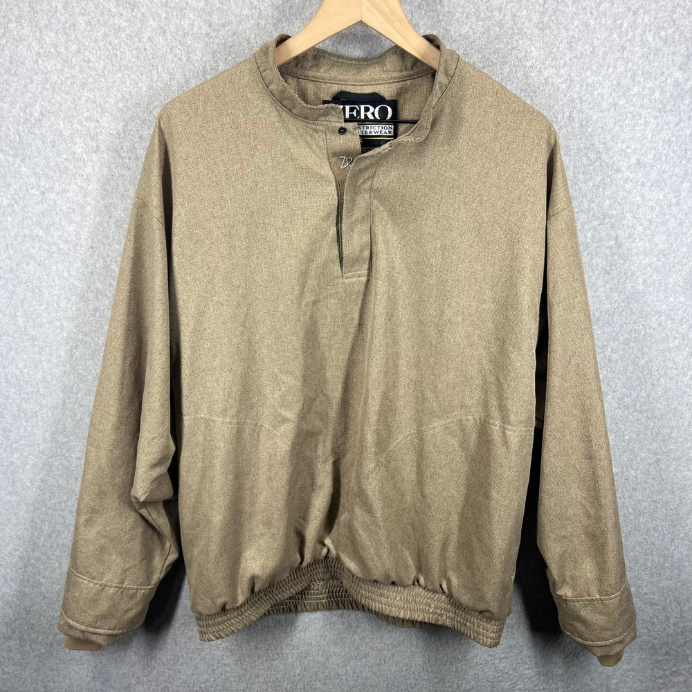 Zero Restriction Golf Outerwear Mens L Tan Pullover Windbreaker Jacket EUC